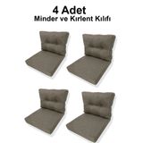 Adımshops 4 Adet Bahçe Balkon Mobilyası Minderi Cappuccino(4 Adet Minder, 4 Adet Kırlent)