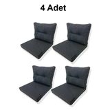 Adımshops 4 Adet Bahçe Balkon Mobilyası Minderi Mavi(4 Adet Minder, 4 Adet Kırlent)