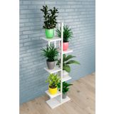 Adimshops 6 Rafli,Dikey Saksilik,Ciceklik,Metal Govdeli Ahsap Rafli