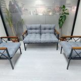 Adımshops Balkon-Bahçe-Kafe Çay Seti Koltuk Oturma Takımı-Oturma Grubu Miami