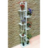 Adimshops Beyaz, Metal Cerceveli, 7 Bolmeli Dikey Ciceklik,Saksilik