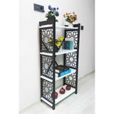 Adimshops Desenli Lazer Kesim Metal Raf,Kitaplik,Ciceklik,Ofis Dolabi,Banyo Duzenleyici,Mutfak Rafi