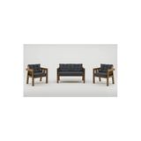 Adımshops Elmas 2+1+1 (Antrasit) Metal Gövde Balkon-Bahçe-Kafe,Çay Seti,Koltuk Takımı,Oturma Grubu,Ofis Koltuğ