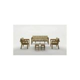 Adımshops Elmas 3+1+1 + Masa + 2 Puf (Cappuccino) Metal Gövde Balkon-Bahçe-Kafe,Çay Seti,Koltuk Takımı,Oturma