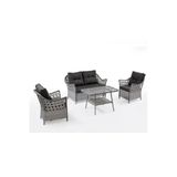 adımshops LALE 2+1+1+masa Rattan Bahçe Balkon Mobilyası
