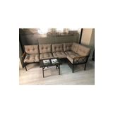 adımshops miami Köşe Koltuk Takımı , 3+2 Balkon-bahçe-çay Seti-mutfak Köşesi mermer desen 70x50cm sehpa