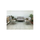 Adımshops Opal 2+1+1 (Gri) Metal Gövde Balkon-Bahçe-Kafe,Çay Seti,Koltuk Takımı,Oturma Grubu,Ofis Koltuğu