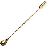 Adin Tasarım Bar Kaşık ve Çatalı Kokteyl Karıştırıcı Bar Kaşığı 30 cm Altın Renk Kokteyl Karıştırıcı Burgulu