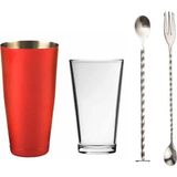Adin Tasarım Baston Shaker 750 Ml Cam Tokmaklı Bar Kaşığı Çatallı Bar Kaşığı Kokteyl Karıştırıcı Kokteyl Seti 3lü