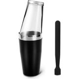 Adin Tasarım Baston Siyah Shaker 750 ml ve Mojito Tokmağı Siyah 20.7 cm Tokmak Bar Tokmağı Kokteyl Cam Shaker