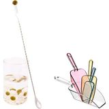 Adin Tasarım Çatallı Bar Kaşığı 30 cm + Buz Küreği 4 Adet Kaşık Kokteyl Karıştırıcı Bar Kaşık ve Küreği