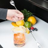 Adin Tasarım Çatallı Bar Kaşığı + Jigger 2/4 cl Kokteyl Ölçeği Bartender Bar Seti - Gümüş