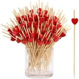 Adin Tasarım Kalp Kürdan 50 Adet 12 Cm Cupcake Pasta Süsü Kırmızı Sunum Şeker Kürdanı Pasta Süsleme