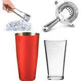 Adin Tasarım Kokteyl Seti 3 Parça Baston Shaker 750 ml Bar Süzgeci Buz Maşası Kokteyl Hazırlık Seti Bartender