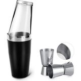 Adin Tasarım Kokteyl Yapım Seti 2li Siyah Baston Shaker 750 ml Jigger 2/4 cl Kokteyl Ölçeği Bartender Bar Seti