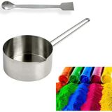 Adin Tasarım Mum Eritme Kabı 750 ml + Parafin Karıştırma Kaşığı + Mum Boyası 5 Renk Parafin Eritme Mum Yapımı