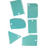 Adin Tasarım Pasta Dekor Tarağı 6lı Pasta Sıvama Tarağı Hamur Kesici Pasta Kenar Tarağı Krema Şekillendirici