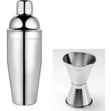 Adin Tasarım Shaker 350 ml Metal Süzgeçli Zicco Jigger 3/4.5 cl Kokteyl Ölçeği Seti Kokteyl Hazırlama Seti 2li