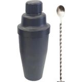 Adin Tasarım Shaker 700 ml Polikarbon Tokmaklı Bar Kaşığı Kokteyl Karıştırıcı Bar Kaşık Kokteyl Hazırlama 2 Parça