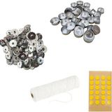 Adin Tasarım Tealight Kabı 20'li + Mum Fitil Tutacağı 20'li + Mum Fitili 5 M + Mum Fitili Sabitleme Etiketi 24'lü