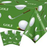 Adirasenotek 3 Adet Golf Partisi Masa Örtüsü, Spor Temalı 221 cm U x 51 W Dikdörtgen Plastik Masa Örtüleri, Çocuk Partisi Dekorasyon, Doğum Günü Partisi, Bebek Duşları için Tek Kullanımlık Masa