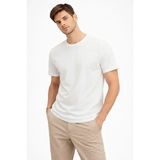 Adisia Erkek Bisiklet Yaka Tişört Regular Kalıp Basic Pamuklu Günlük Kullanım T-Shirt - Beyaz