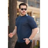 Adisia Erkek Oversize Bisiklet Yaka Kısa Kollu T-Shirt - Lacivert