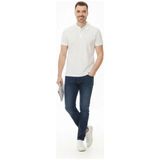 Adisia Erkek Pike Kumaş Düğmeli Yaka Regular Fit Günlük Kısa Kol Tişört T-Shirt - Beyaz - 2XL