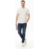 Adisia Erkek Pike Kumaş Düğmeli Yaka Regular Fit Günlük Kısa Kol Tişört T-Shirt - Beyaz