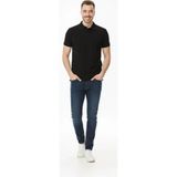 Adisia Erkek Pike Kumaş Düğmeli Yaka Regular Fit Günlük Kısa Kol Tişört T-Shirt - Siyah