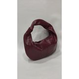 adissa collection Burgu Maxi - Örgü Dokuma Büyük Hobo Omuz Çantası | Kruvasan/bulut Form - standart - Bordo