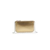 Adissa Collection İnci Detaylı Chain Omuz Çantası, Zincir Askılı, 23x15 cm, Fermuarlı, Metalik Deri, Baget Silüet, Kadın (altın)