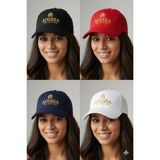 adissa collection Luxury 4'lü Renk Seçenekli Şapka Seti - Süet Görünümlü 16/12 Gabardin Unisex Cap | Gold Nakışlı Karma Paket - Standart - Siyah - Beyaz - Kırmızı - Lacivert