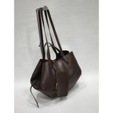 adissa collection Minimalist Shopper - Büyük Hacimli Kol ve Omuz Çantası | Ekstra Pouch (Cüzdan) Hediyeli - Kahverengi - standart