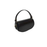 Adissa Collection Prizma Modern Baget Omuz Çantası, 20x13 cm, Süet Görünümlü, Altın Metal Detaylı, Minimalist Tasarım (siyah)