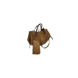 Adissa Collection Süet Görünümlü Maxi Shopper Çanta ve Mini Portföy Cüzdan Seti, Kahverengi, 50x30 cm, 2 Parça (kahverengi)