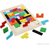 Adista Savas Grup Ahşap Tetris Eğitici Oyuncak - Çocuk Gelişim Oyunu - Taba - Açık Kahverengi