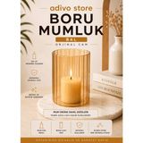 Adivo Store Bal Renk Boru Mumluk ve Yedek Avize Camı 15 cm x 10 cm Orijinal Cam