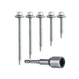 Adjtrade 100 Adet 5,5x25 Mm Çatı Vidası Matkap Uçlu Trapez Sac Vidası Akıllı Vida adjNM619