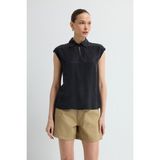 adL Çizgili Kolsuz Bluz Siyah 11545024005 - XL