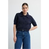 Adl Erkek Yaka Triko Hırka Lacivert 13445612000 - XS
