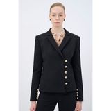 adL Gabardin Düğme Detaylı Ceket - XS - Siyah