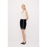 adL Geometrik Desenli Triko Etek Siyah 12744487000 - 001-Siyah - XS