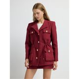 Adl Hakim Yaka Kapitone Ceket Bordo 11945538000 - S