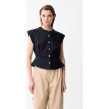adL Keten Kolsuz Gömlek Siyah 13046831000 - XL