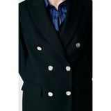 adL Kruvaze Gabardin Ceket Siyah 11946920002 - XL - Dropsuz