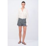 adL Moda Tutkusu Çizgili Denim Şort - Lacivert - 44