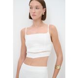adL Nakış Detaylı Askılı Crop Bluz
