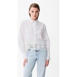 adL Nakışlı Cepli Keten Gömlek Beyaz 13046752000 - XL