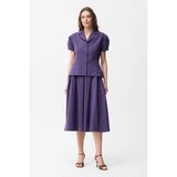 adL Pileli Midi Etek Mor 12742610009 - XS